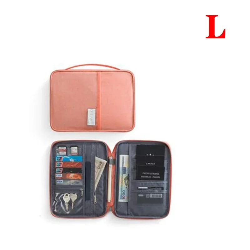 Multi-Function Travel Passport Holder & Document Organizer