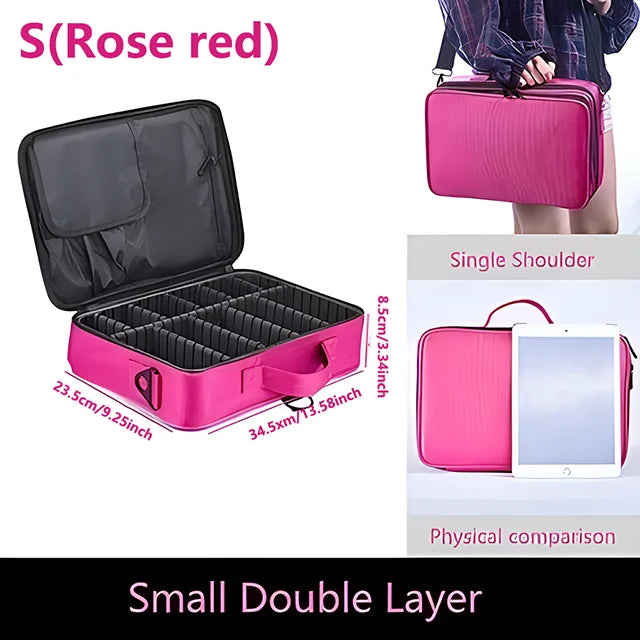 Professional Makeup Case - Large Capacity Travel Cosmetic Organizer