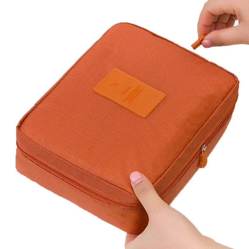 Waterproof Travel Cosmetic Organizer Bag - High Capacity Makeup Storage Case
