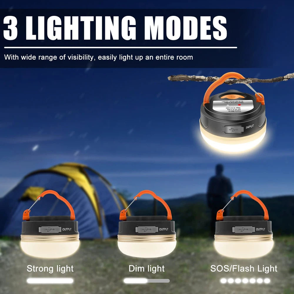 10W Rechargeable LED Camping Lantern - 1200mAh Portable Outdoor Light