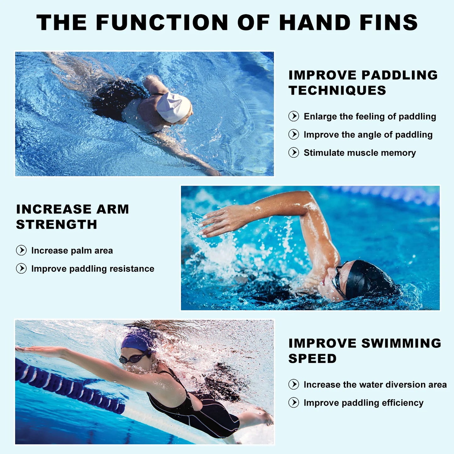 Silicone Swimming Hand Paddles - Adjustable Webbed Gloves for Training & Snorkeling