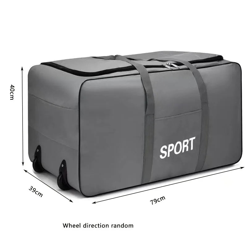 Expandable Rolling Luggage Bag - Large Capacity Foldable Travel Suitcase with Wheels