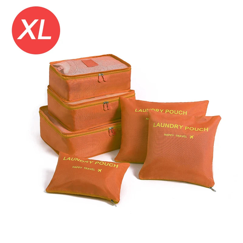 6-Piece Travel Organizer Set - Large Capacity Luggage Storage Bags