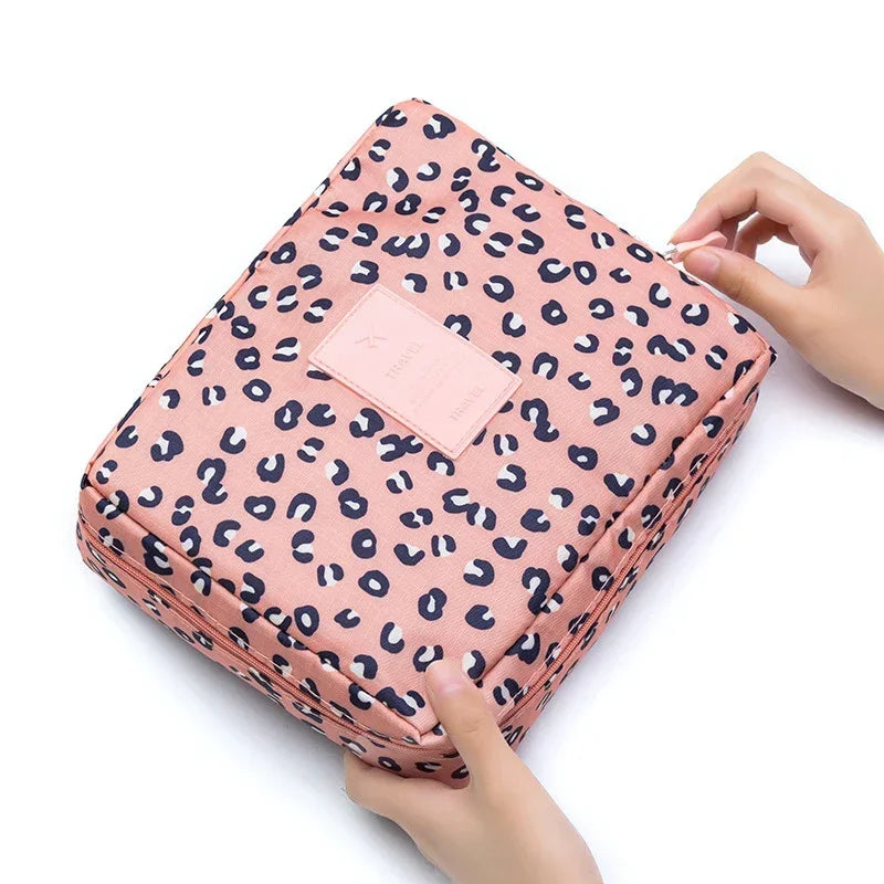 Waterproof Travel Cosmetic Organizer Bag - High Capacity Makeup Storage Case