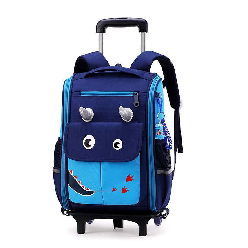 Premium Rolling School Backpack for Kids - High Capacity Wheeled Trolley Bag