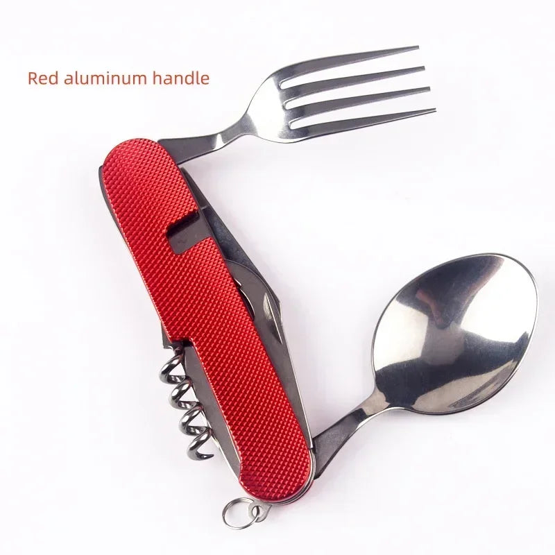 Premium Foldable Camping Utensil Set - Stainless Steel Multi-Tool