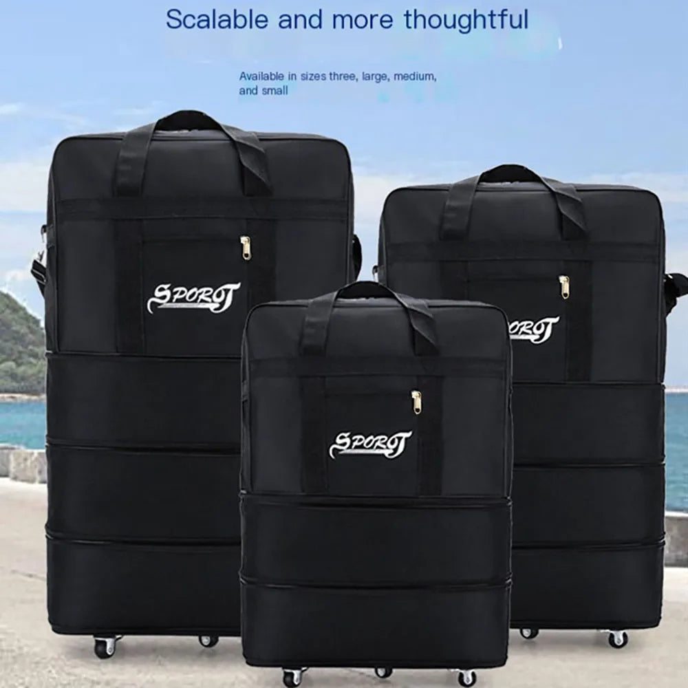 Expandable Rolling Luggage - Lightweight Foldable Trolley Suitcase