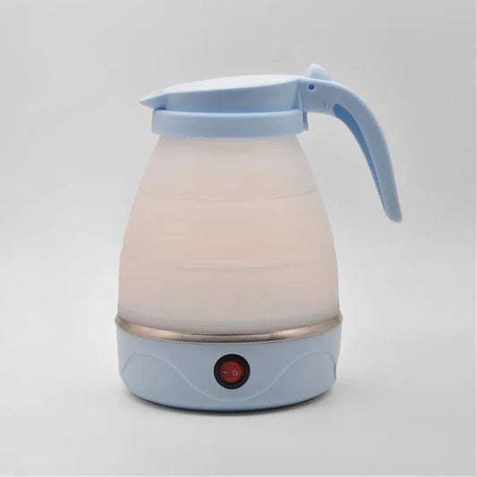 Portable Collapsible Travel Kettle - 600ml Silicone & Stainless Steel Electric Kettle