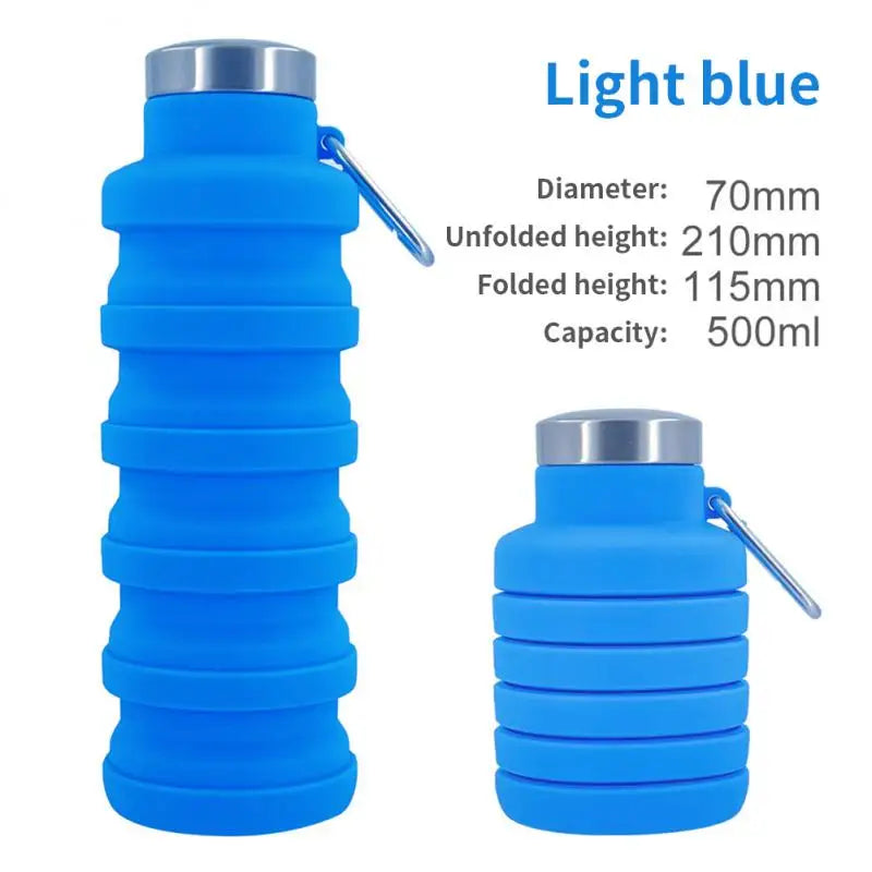 Collapsible Silicone Water Bottle - BPA Free Portable Hiking Cup