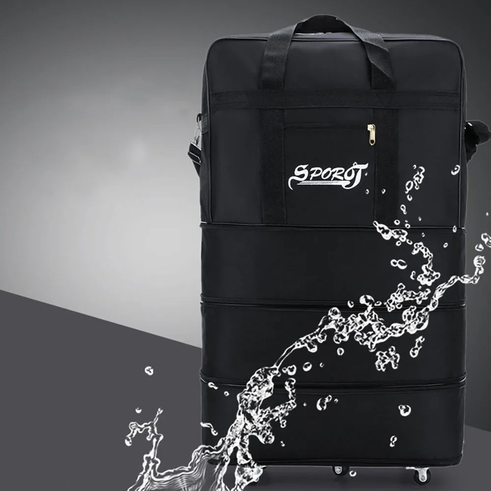 Expandable Rolling Luggage - Lightweight Foldable Trolley Suitcase