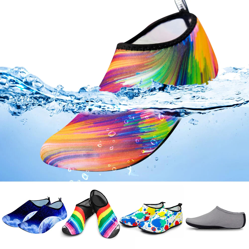 MOONBIFFY Quick-Dry Water Shoes - Unisex Aqua Socks for Swimming, Diving & Beach