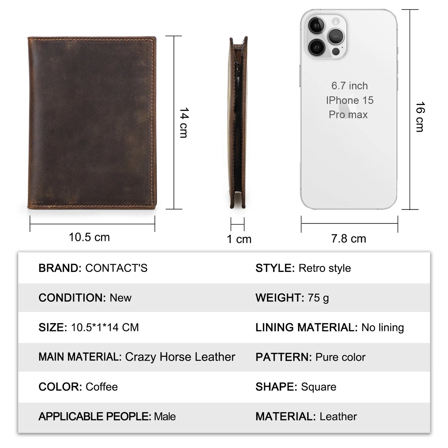 Genuine Leather Passport Wallet with AirTag Slot - Travel Organizer