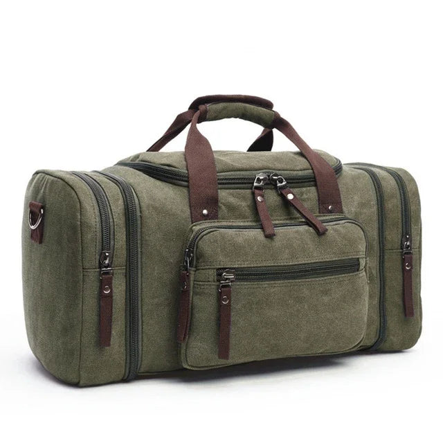 MARKROYAL Large Canvas Travel Duffel Bag - Weekend Carry-On Luggage