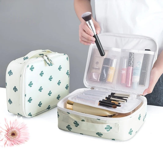 Waterproof Travel Cosmetic Organizer Bag - High Capacity Makeup Storage Case