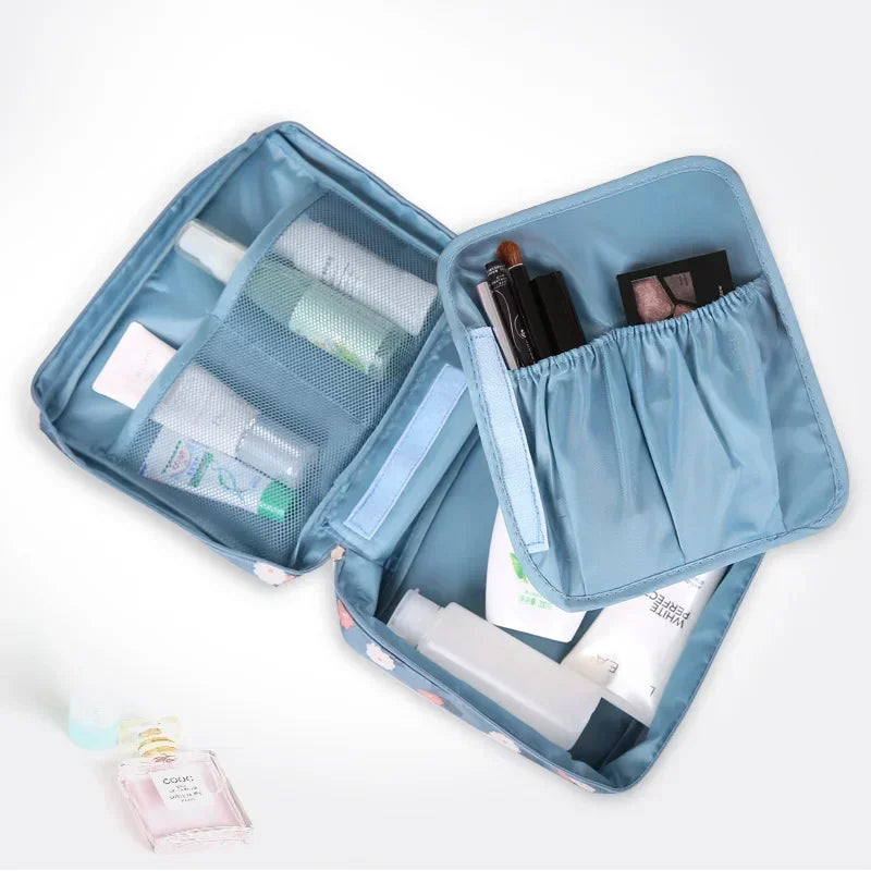 Waterproof Travel Cosmetic Organizer Bag - High Capacity Makeup Storage Case