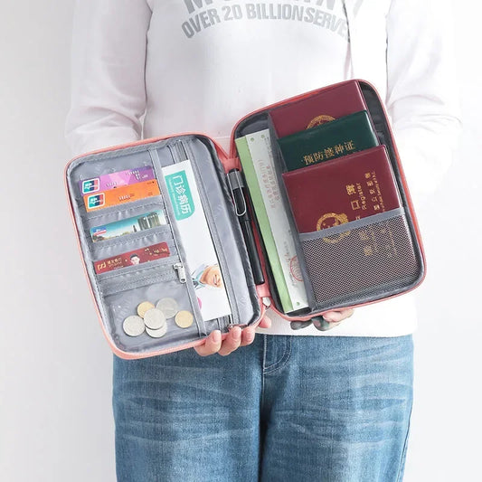 Multi-Function Travel Passport Holder & Document Organizer