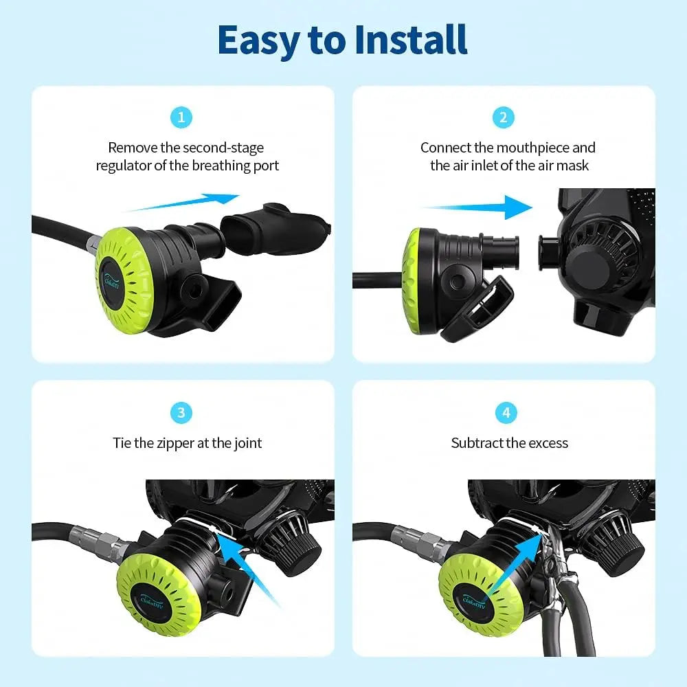 ChikaDIV Full Face Diving Mask with Camera Mount - Compatible with 1L+ Scuba Tanks