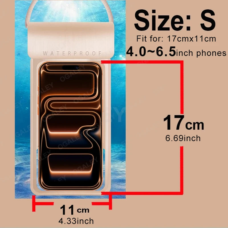 Universal Waterproof Phone Case - IPX8 Certified Underwater Dry Bag