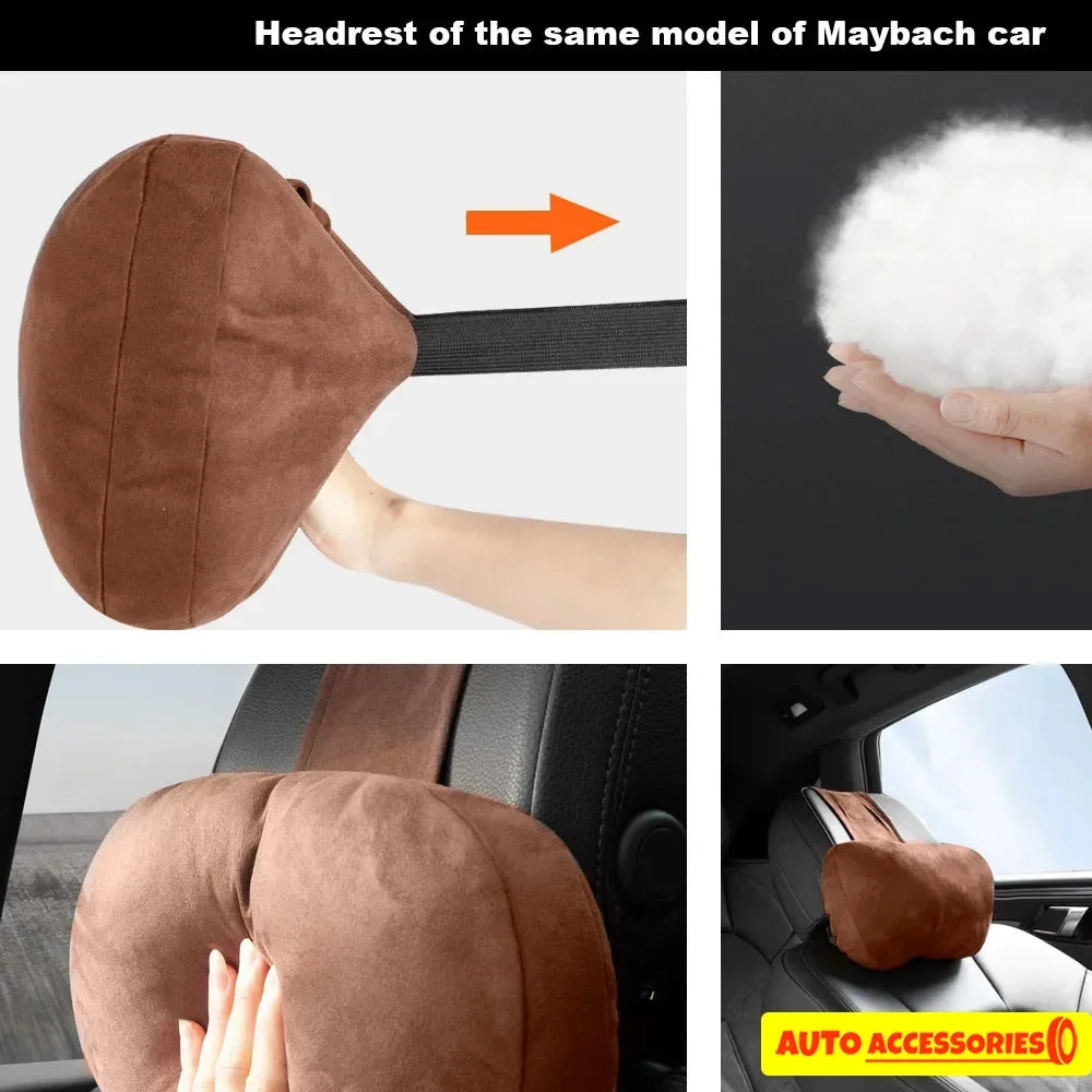 Maybach Design S-Class Car Headrest Pillow - Premium Adjustable Neck Support Cushion