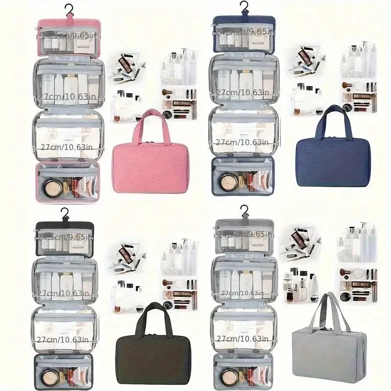 Hanging Travel Toiletry Organizer - Portable Cosmetic Storage Bag