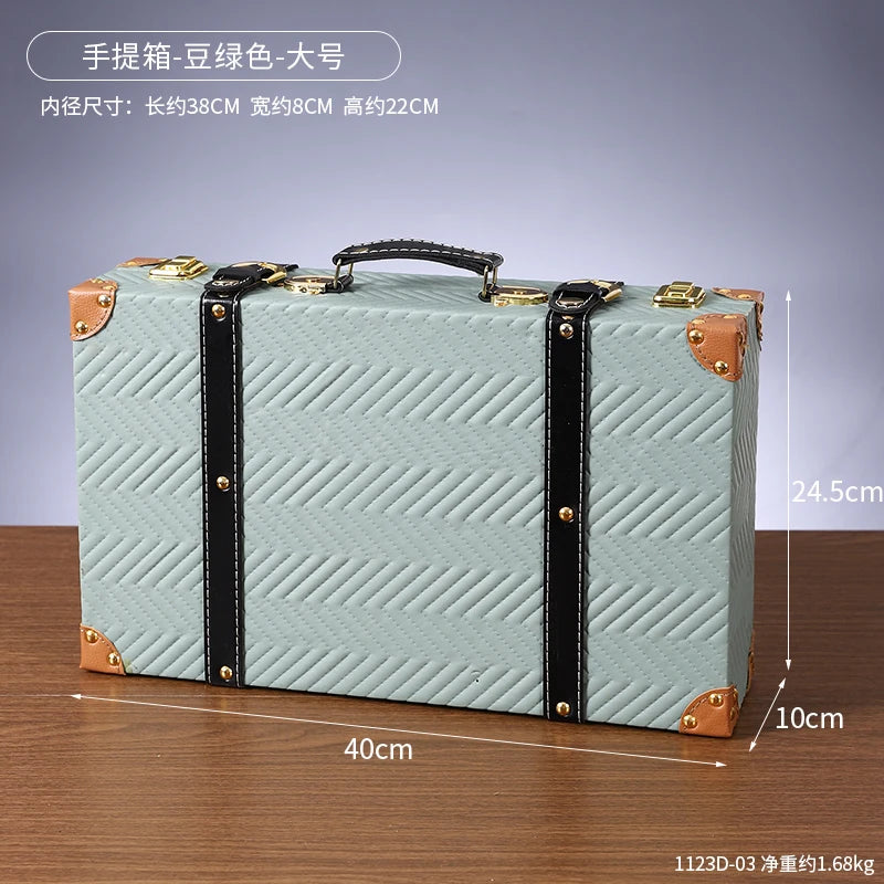 Vintage Leather Trunk Suitcase - Premium Travel Luggage