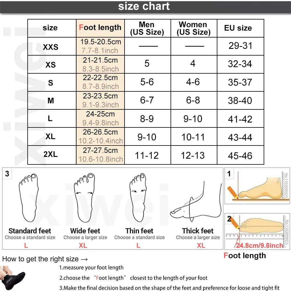 Premium Neoprene Diving Socks - 3mm/5mm Wetsuit Shoes for Swimming, Snorkeling & Water Sports