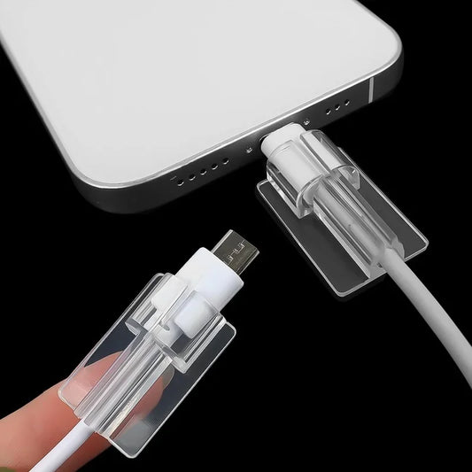 Silicone Cable Protector Sleeve - Transparent Charging Cord Cover (5-Pack)