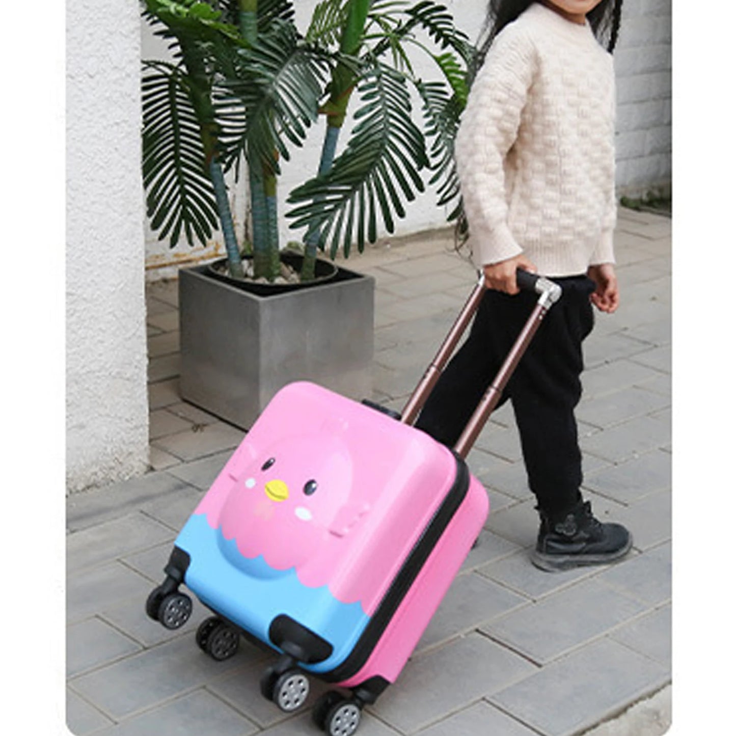 Children's Rolling Suitcase with 360° Spinner Wheels
