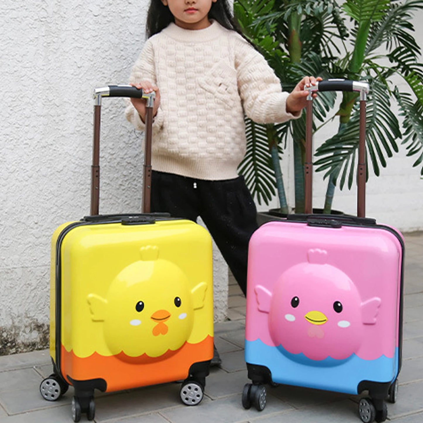 Children's Rolling Suitcase with 360° Spinner Wheels