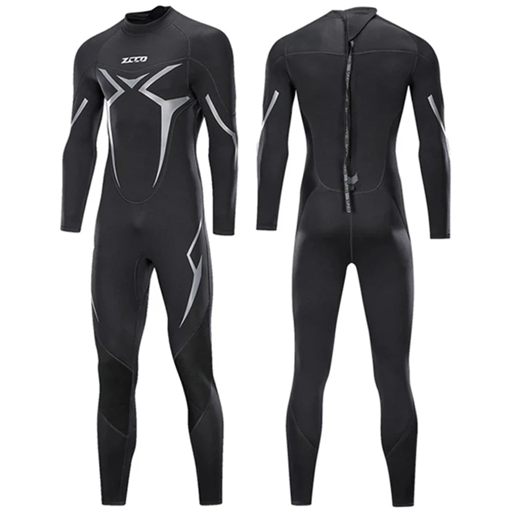 Men's 3mm Neoprene Wetsuit - Professional Diving & Surfing Suit