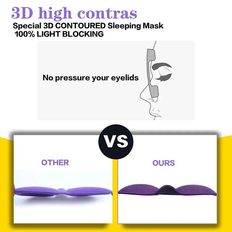 DEDOMON 3D Sleep Mask - Soft Contoured Eye Mask for Complete Light Blocking & Restful Sleep