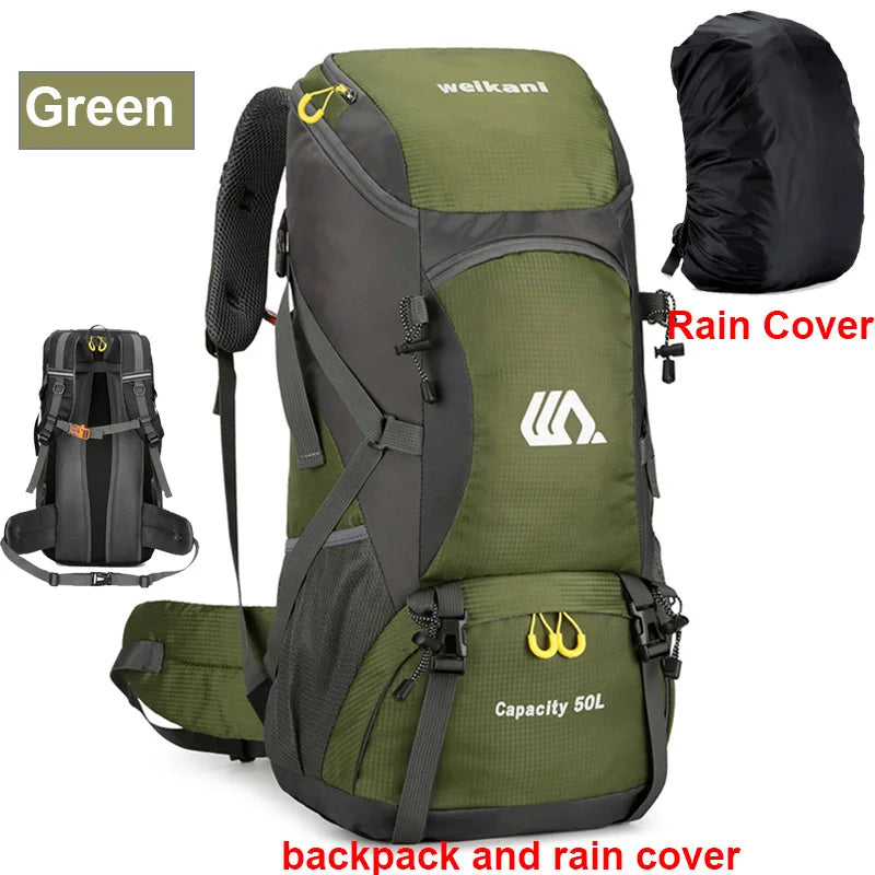 50L Large Capacity Travel Backpack - Waterproof Hiking Rucksack for Outdoor Adventures