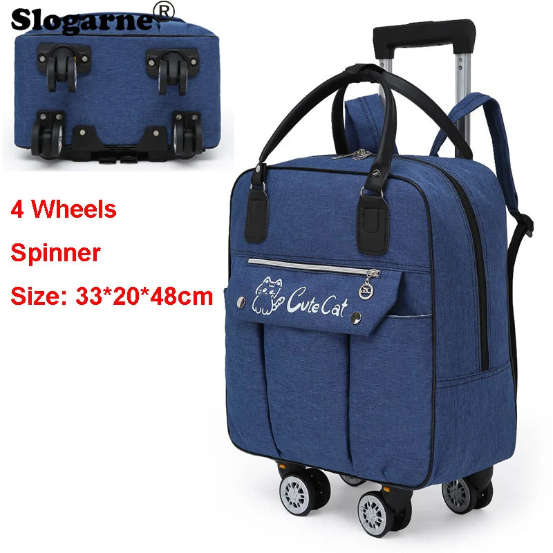 Rolling Travel Luggage with Spinner Wheels - Large Capacity Duffel Bag