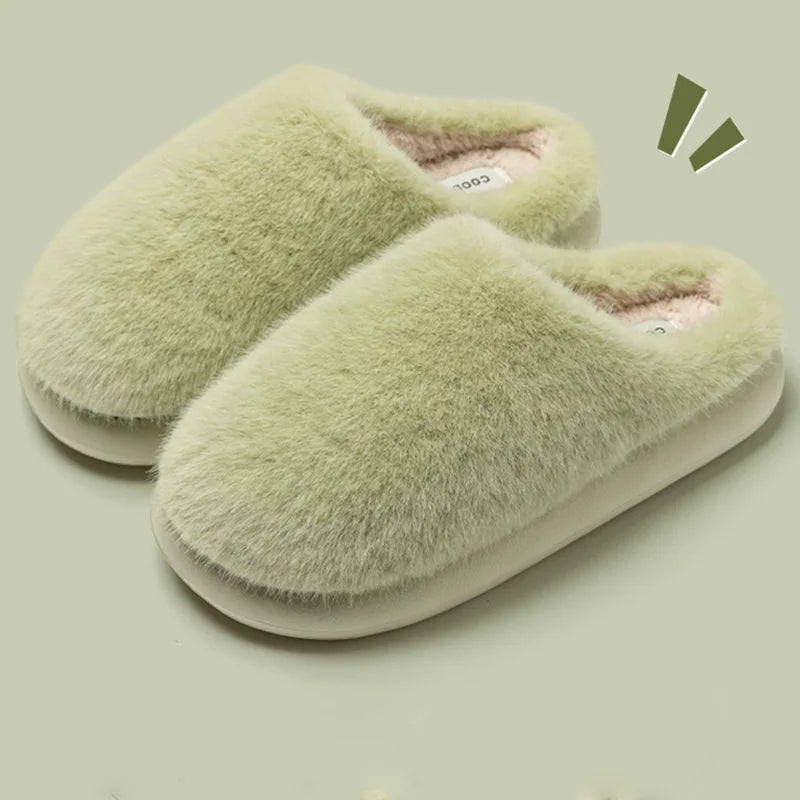 Women's Faux Fur Indoor Slippers - Plush Warm House Shoes