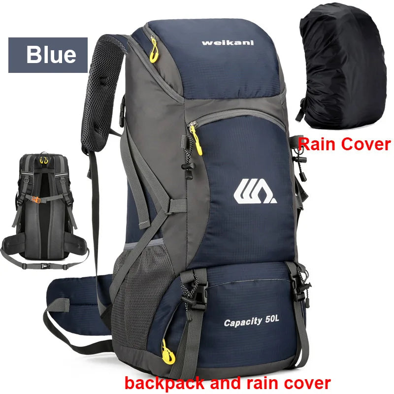 50L Large Capacity Travel Backpack - Waterproof Hiking Rucksack for Outdoor Adventures
