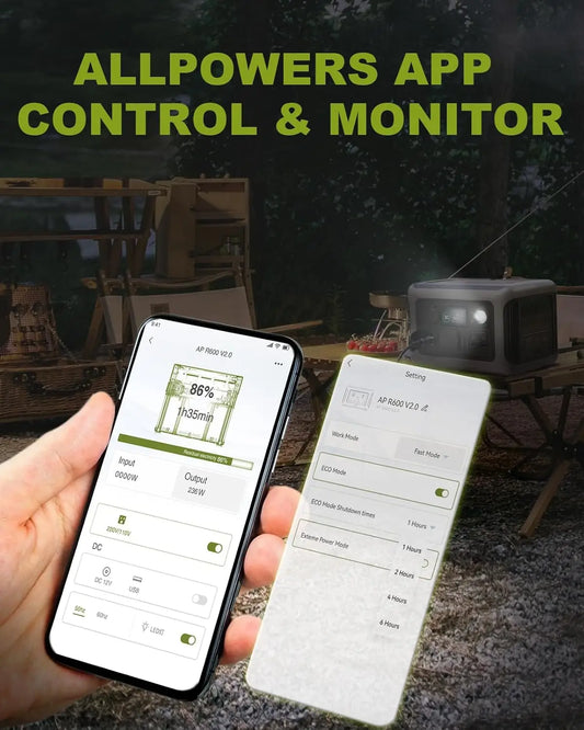 ALLPOWERS R600 Portable Power Station - 299Wh LiFePO4 Battery, 600W AC Output