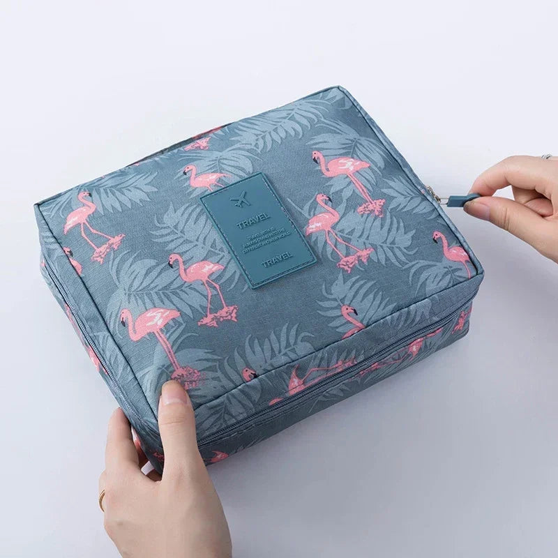 Waterproof Travel Cosmetic Organizer Bag - High Capacity Makeup Storage Case