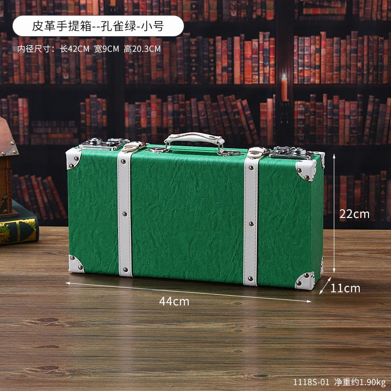 Vintage Leather Trunk Suitcase - Premium Travel Luggage