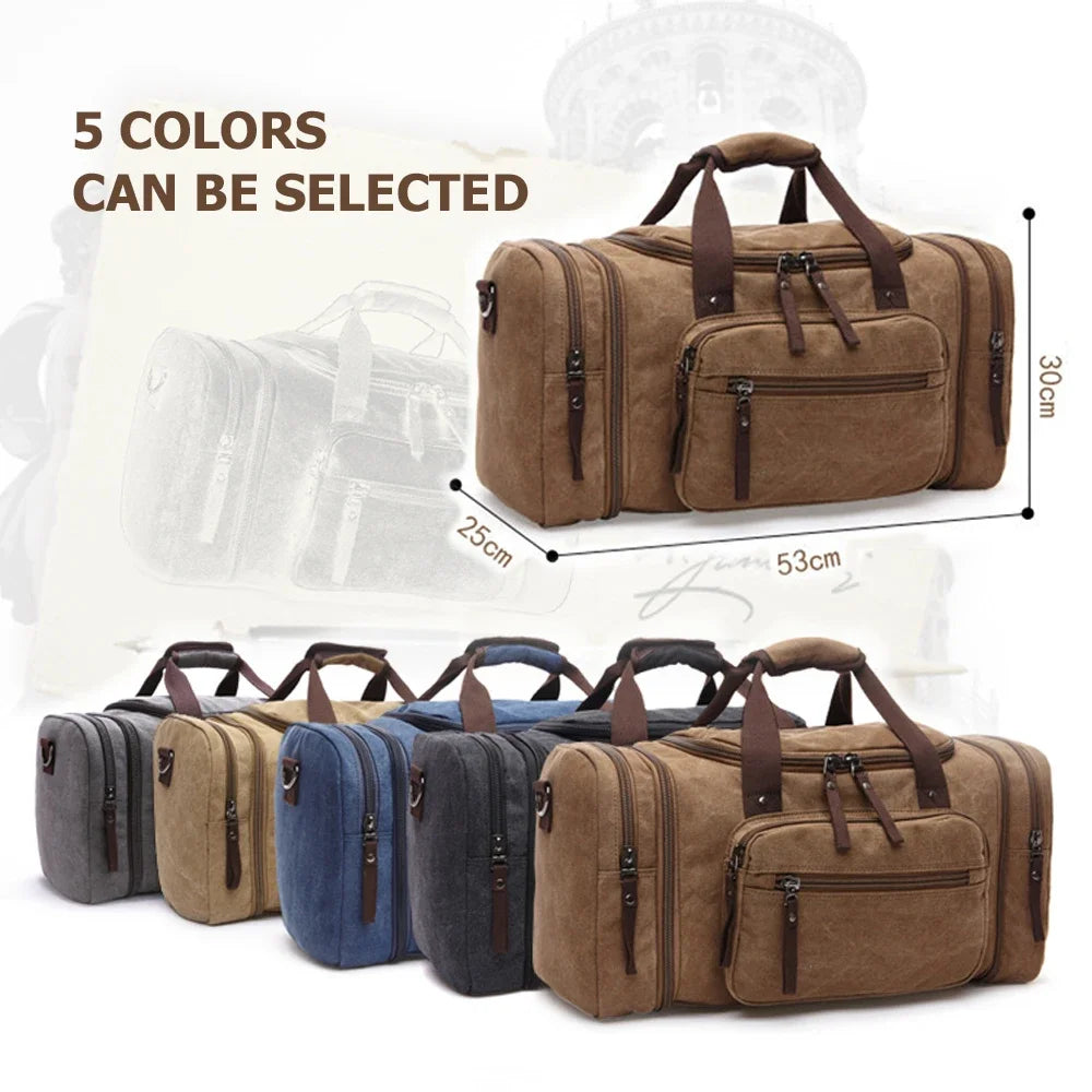MARKROYAL Large Canvas Travel Duffel Bag - Weekend Carry-On Luggage