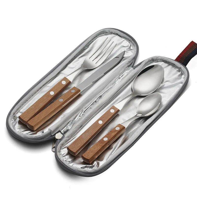 Premium Stainless Steel Travel Utensils Set with Carrying Case