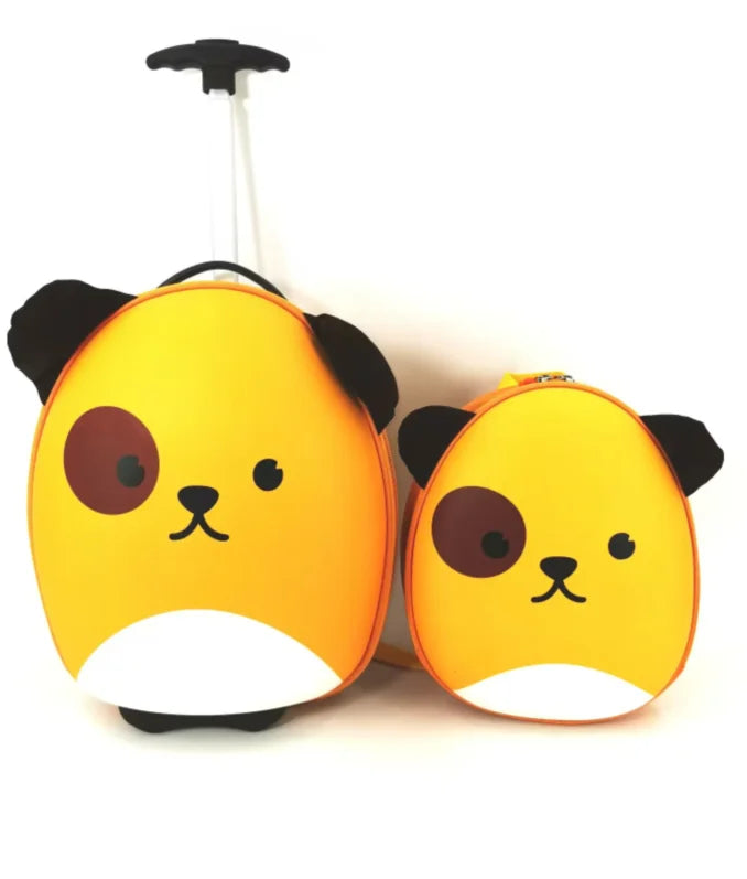 Kids Rolling Suitcase - Cartoon Design Travel Luggage for Children