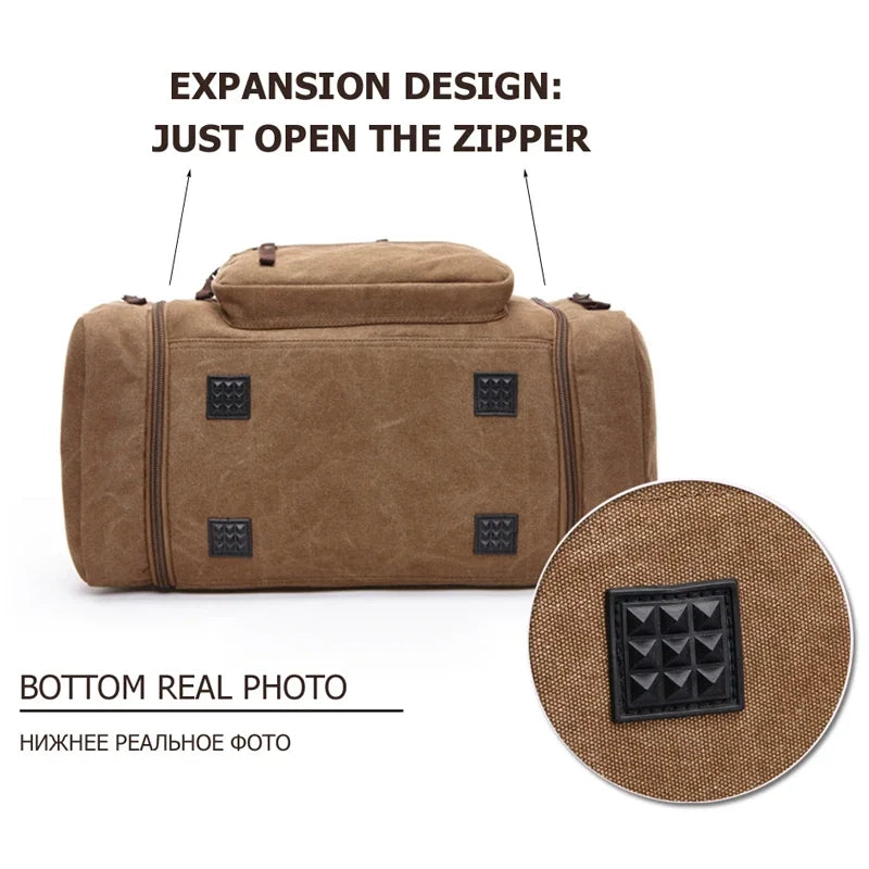 MARKROYAL Large Canvas Travel Duffel Bag - Weekend Carry-On Luggage