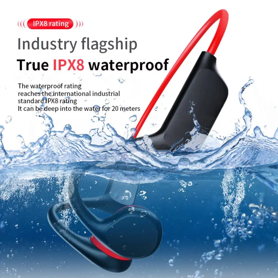 VAORLO Bone Conduction Bluetooth 5.3 Headphones - IPX8 Waterproof with 32GB MP3 Player