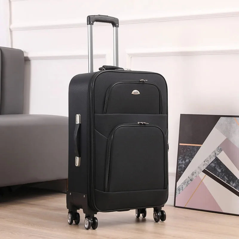 Premium Oxford Canvas Rolling Luggage - 20/24 Inch Waterproof Travel Suitcase