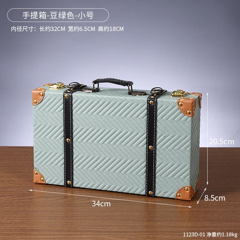 Vintage Leather Trunk Suitcase - Premium Travel Luggage