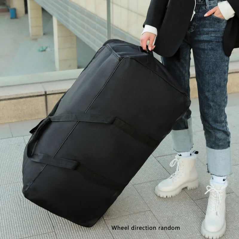 Expandable Rolling Luggage Bag - Large Capacity Foldable Travel Suitcase with Wheels
