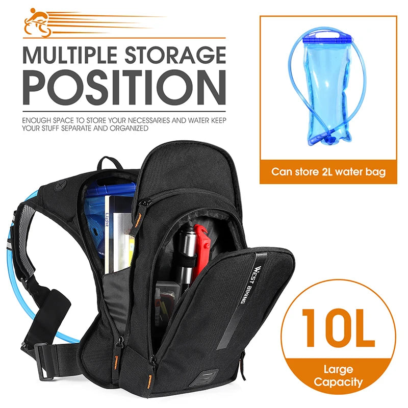 WEST BIKING 10L Ergonomic Cycling Backpack - Ultralight MTB Hydration Pack