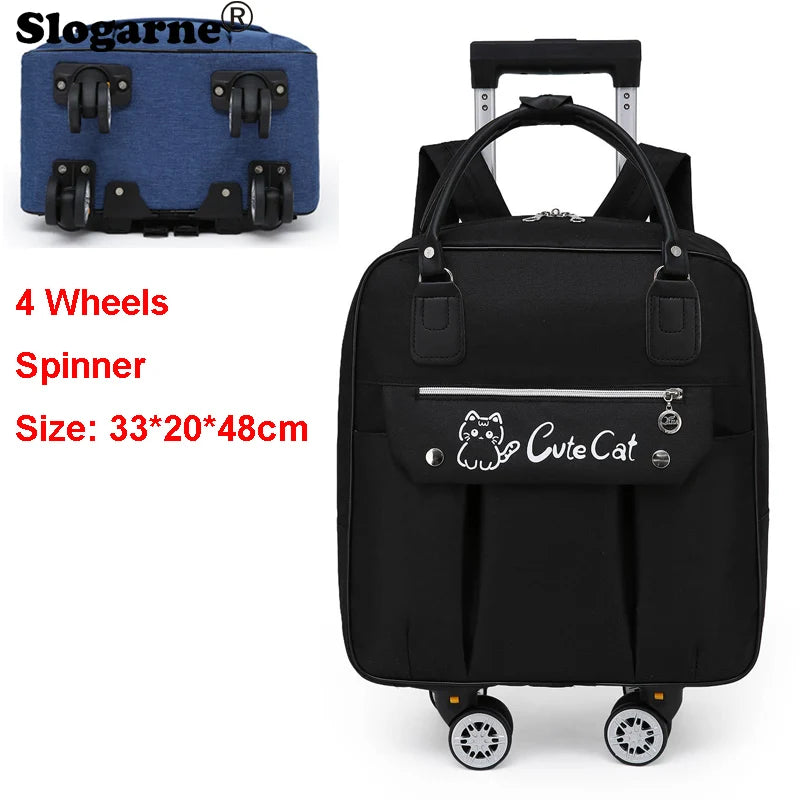 Rolling Travel Luggage with Spinner Wheels - Large Capacity Duffel Bag