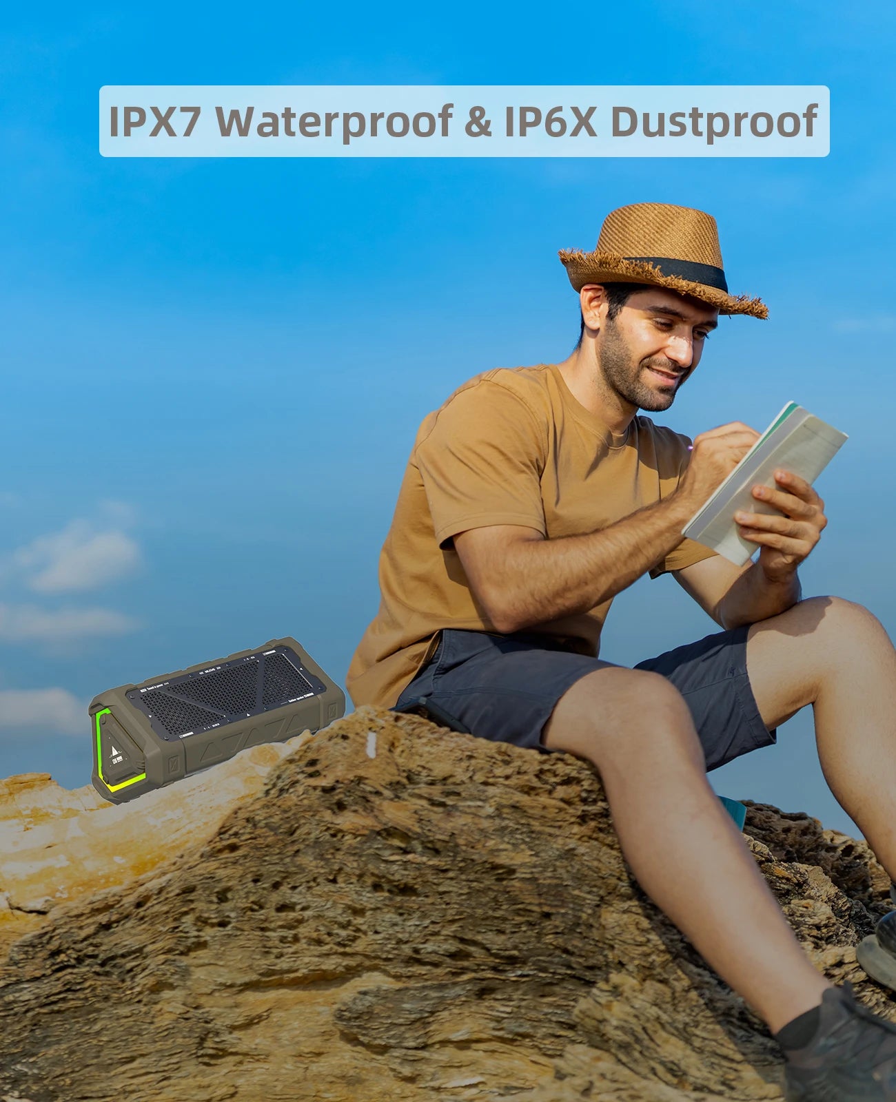 MLOVE P3 Portable Bluetooth Speaker - 40W Wireless Outdoor Speaker with IPX7 Waterproof, RGB Lights & Stereo Sound