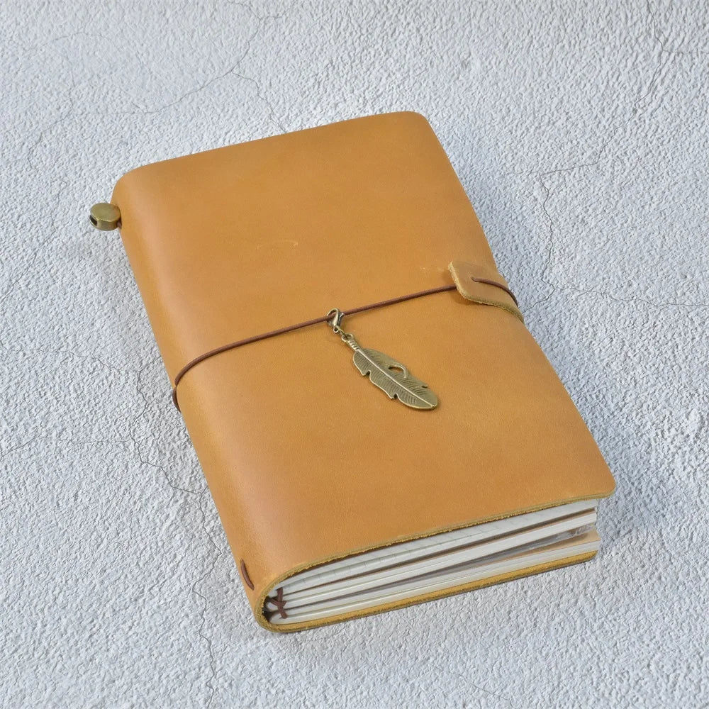 Genuine Leather Refillable Travel Journal - Handcrafted Notebook with Customization